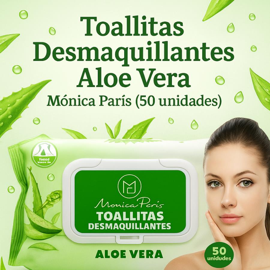 Toallitas Desmaquillantes Aloe Vera Mónica París (50 unidades)